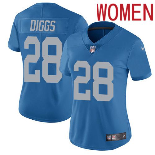Women Detroit Lions 28 Quandre Diggs Nike Blue Alternate Vapor Limited NFL Jersey